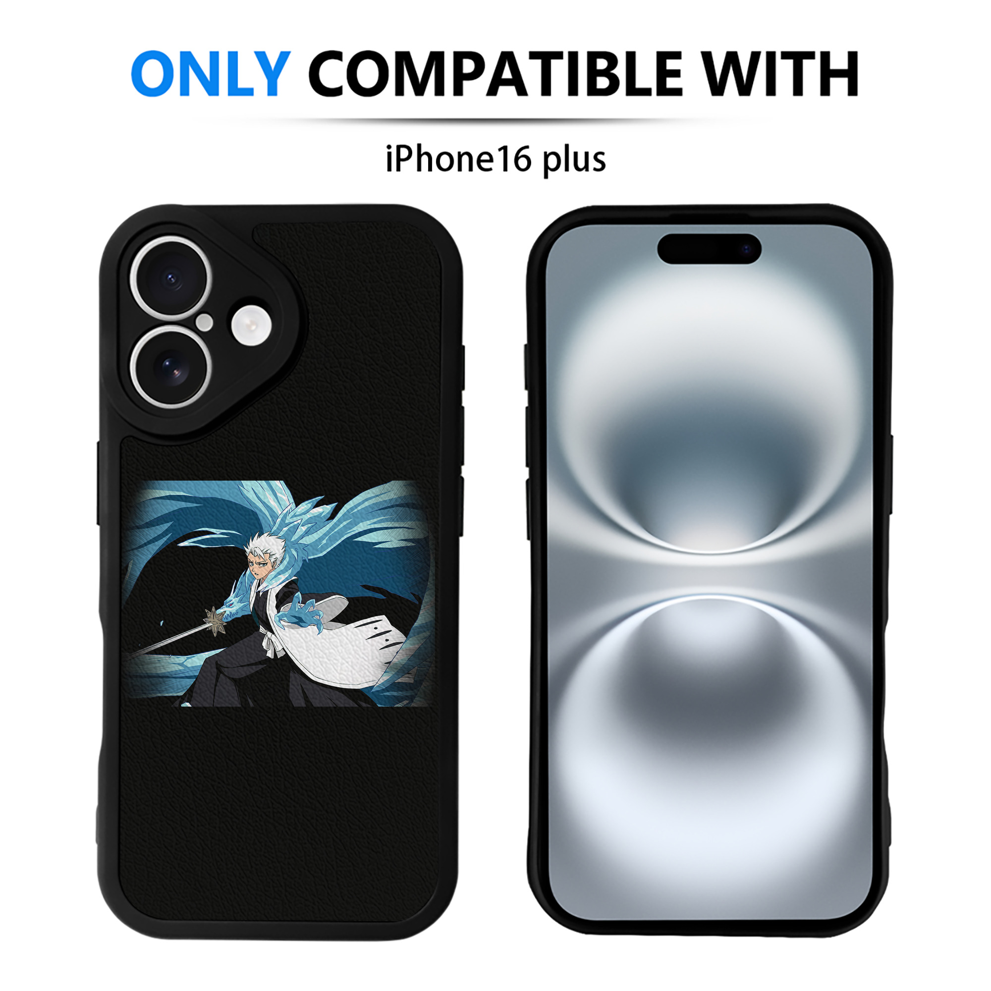 （画像用） ブリーチ 日番谷冬獅郎（ひつがや とうしろう） BLEACH Hitsugaya Toushirou 【iPhone 16シリーズ対応】シリコンスマホケース（レザー調） 材質：シリコン